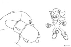 Shadow vs. Giant Robot Coloring Page