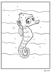 Sheldon the Seahorse Coloring Page