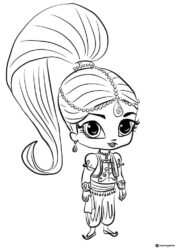 Shimmer standing in full outfit Coloring Page