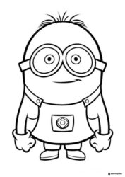 Short Minion Smiling Coloring Sheet
