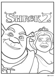 Shrek 2 movie poster coloring page