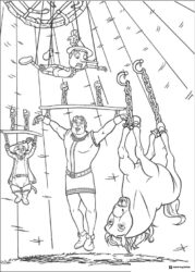 Shrek and Friends Circus Coloring Page