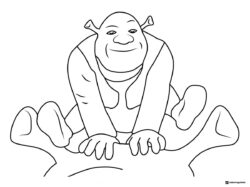 Shrek sitting with legs spread coloring page