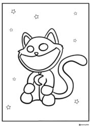 Sitting CatNap with stars looking forward 1