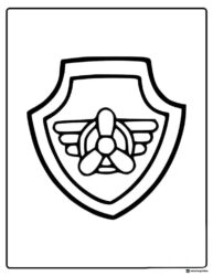 Skye Badge Coloring Page with Wings and Propeller Symbol