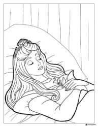 Sleeping Beauty with Rose Coloring Page