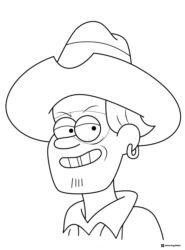 Smiling man with a hat coloring page