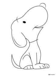 Snoopy Coloring Page Sitting and Looking Up