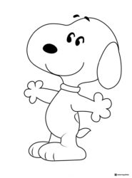 Snoopy Coloring Page with Arms Open