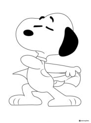 Snoopy Coloring Page with a Cape