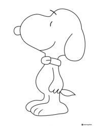 Snoopy Coloring Page with a Collar