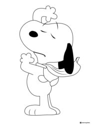 Snoopy Coloring Page with a Flowing Cape