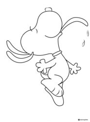 Snoopy Coloring Sheet Dancing with Ears Up