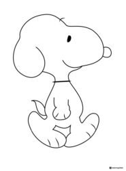 Snoopy Coloring Sheet Sitting Sideways