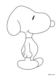 Snoopy Coloring Sheet Standing Sideways
