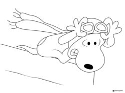 Snoopy Flying Ace Coloring Sheet with Goggles