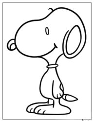 Snoopy smiling and standing sideways Coloring Page