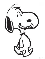 Snoopy smiling broadly Coloring Page