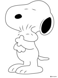 Snoopy sneezing coloring page