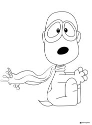Snoopy wearing goggles and a scarf coloring page