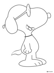 Snoopy wearing sunglasses coloring page