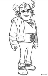 Snotlout Jorgenson coloring page in Viking armor