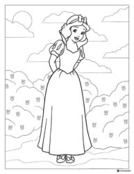 Snow White Modest Pose Outdoors Coloring Page