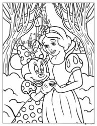 Snow White and Minnie Mouse Coloring Page