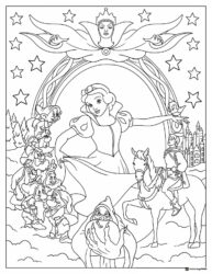 Snow White and Seven Dwarfs Epic Coloring Page