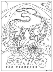 Sonic 3 Movie Battle Coloring Page