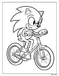 Sonic Bike Ride Coloring Page with Confident Expression