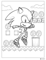 Sonic Boom with Question Blocks Coloring Page