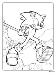 Sonic Crossing a Bridge Coloring Page
