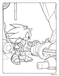 Sonic Examining Debris Coloring Page