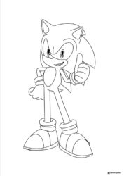 Sonic Giving Thumbs Up Pose Coloring Page