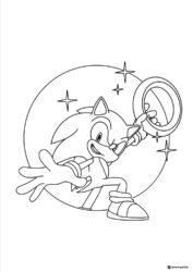 Sonic Holding Ring with Stars Coloring Sheet