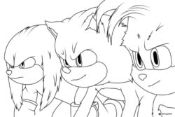 Sonic Knuckles and Tails Coloring Page