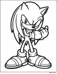 Sonic Posing Ready for Action Coloring Page