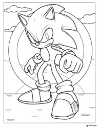 Sonic Punching Pose Action Coloring Page