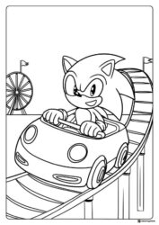 Sonic Riding Roller Coaster Coloring Page at Carnival