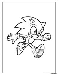 Sonic Running Coloring Page with Confident Arms Crossed Pose