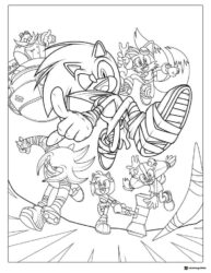 Sonic Running in Palm Tree Zone Coloring Page