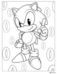Sonic Running on Loop de loop Coloring Page