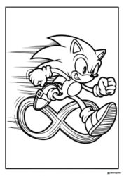 Sonic Running with Infinite Speed Effect Coloring Page