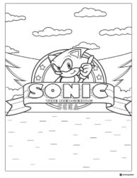 Sonic The Hedgehog Logo Coloring Page with Banner