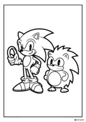 Sonic and Classic Sonic with Ring Coloring Sheet