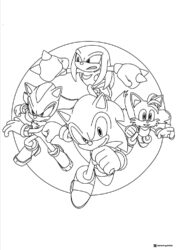 Sonic and Friends Action Pose Coloring Sheet
