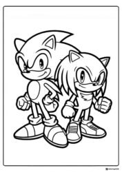 Sonic and Knuckles Ready for Action Coloring Sheet