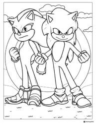 Sonic and Shadow Standing Coloring Page