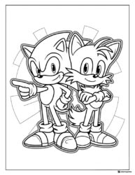 Sonic and Tails Coloring Page Pointing